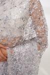 Silver Champagne Sequin Saree