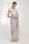 Silver Champagne Sequin Saree