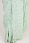 Mint Green Sequin Crepe Saree