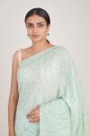 Mint Green Sequin Crepe Saree