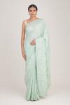 Mint Green Sequin Crepe Saree