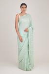 Mint Green Sequin Crepe Saree