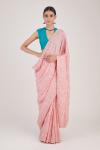 Rose Pink Sequin Crepe Saree