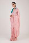 Rose Pink Sequin Crepe Saree