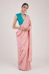 Rose Pink Sequin Crepe Saree