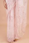 Shell Pink Sequin Net Saree