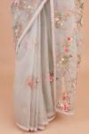 Fog Grey Organza Saree