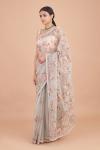 Fog Grey Organza Saree