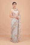 Fog Grey Organza Saree