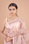 Light Rose Pink Organza Saree