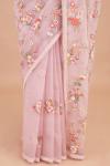 Light Rose Pink Organza Saree