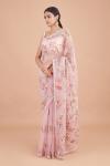 Light Rose Pink Organza Saree