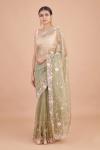 Moss Green Sequin Saree