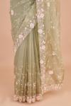 Moss Green Sequin Saree