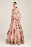 Pink Floral Design Silk Lehenga