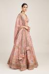 Pink Floral Design Silk Lehenga