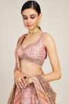 Pink Floral Design Silk Lehenga