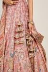 Pink Floral Design Silk Lehenga