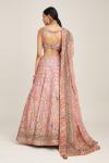 Pink Floral Design Silk Lehenga