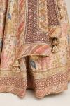 Beige Floral Design Silk Lehenga