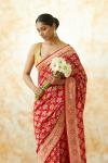 Red Georegette Bandhani Saree