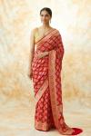 Red Georegette Bandhani Saree