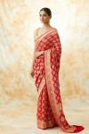 Red Georegette Bandhani Saree