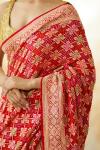 Red Georegette Bandhani Saree