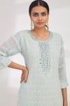 Ice Blue Kurta Palazzo Set