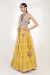 Blue and Yellow Chikankari Lehenga