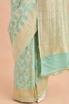 Mint Blue Floral Gold Weave Banarasi Saree