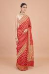 Red weave Banarasi Georgette Saree