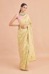 Pistachio Green Weave Banarasi Georgette Saree