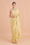 Pistachio Green Weave Banarasi Georgette Saree