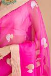 Magenta Silk Organza Saree