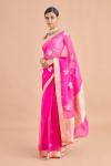 Magenta Silk Organza Saree