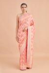 Rose Pink Weave Brocade Saree