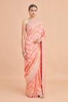 Rose Pink Weave Brocade Saree