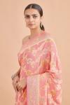 Rose Pink Weave Brocade Saree