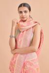 Rose Pink Weave Brocade Saree