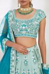 Ice Blue Floral Lehenga