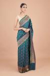 Indigo Floral Silk Saree