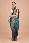 Indigo Floral Silk Saree