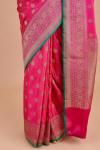 Ruby Pink Satin Silk Saree