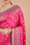 Ruby Pink Satin Silk Saree