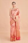 Blush Pink floral Print Saree