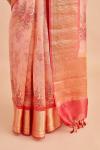 Blush Pink floral Print Saree