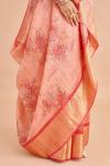 Blush Pink floral Print Saree