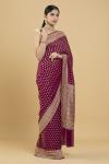 Marsala Gold Zari Georgette Saree