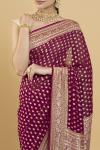 Marsala Gold Zari Georgette Saree